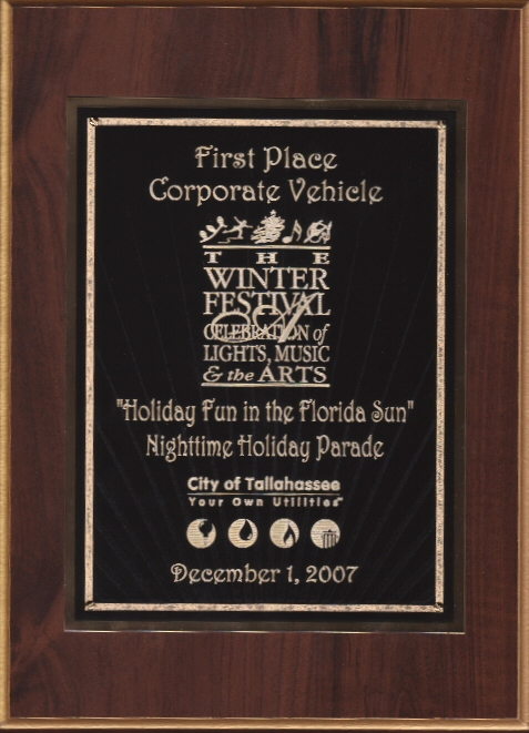 Washington Publishers - First Place Corporate Vehicle in Tallahassee Christmas Parade